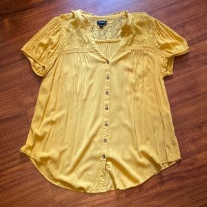 Yellow embroidered top